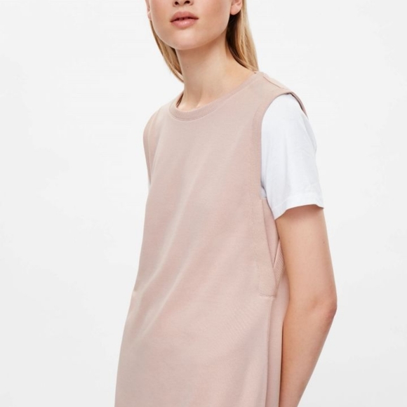 Cos Nude Sleeveless Knit Shift Dress M 